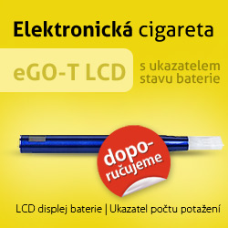 Elektronická cigareta eGO-T LCD, první elektronická cigareta s displejem stavu baterie a počtu potaženípočtu 